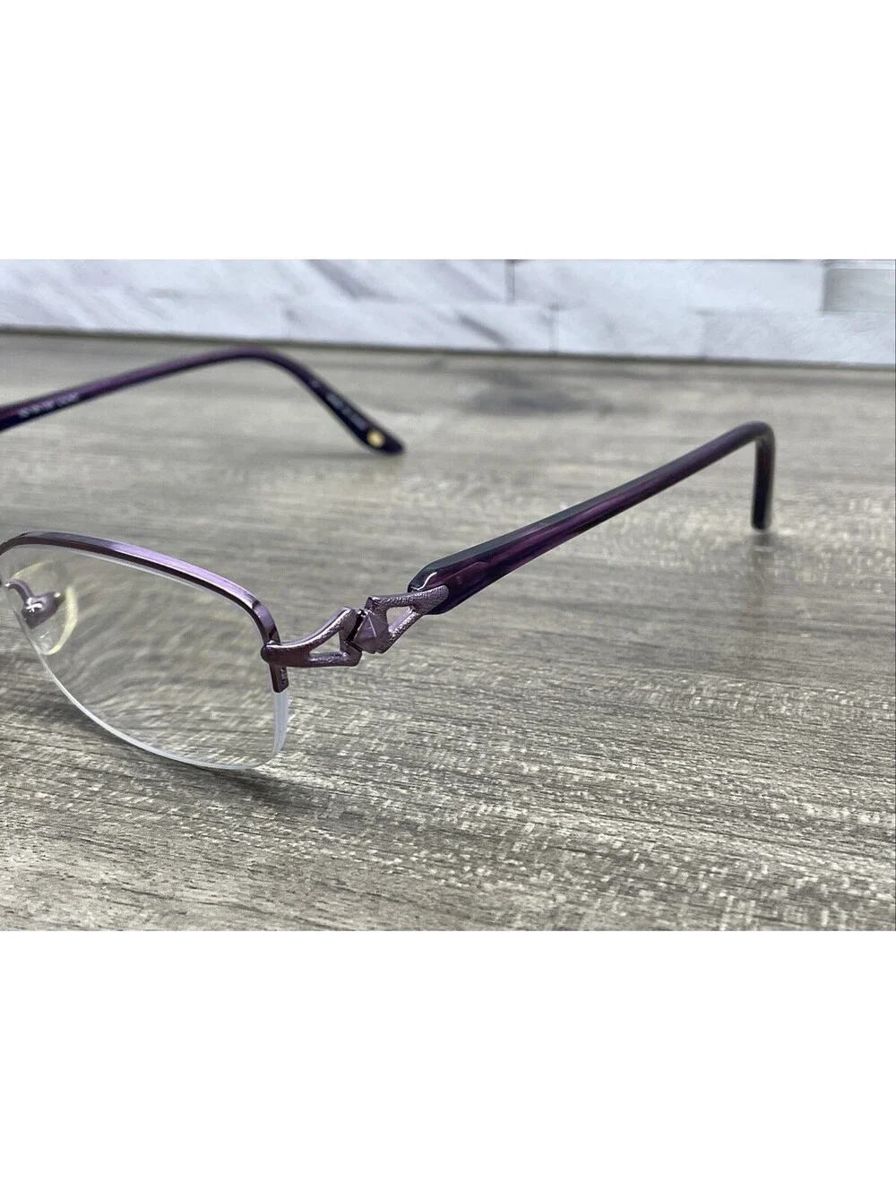 Bulova Avignon Womens Eyeglass Frames Lilac Purple 52-18-135 Metal Half Rim